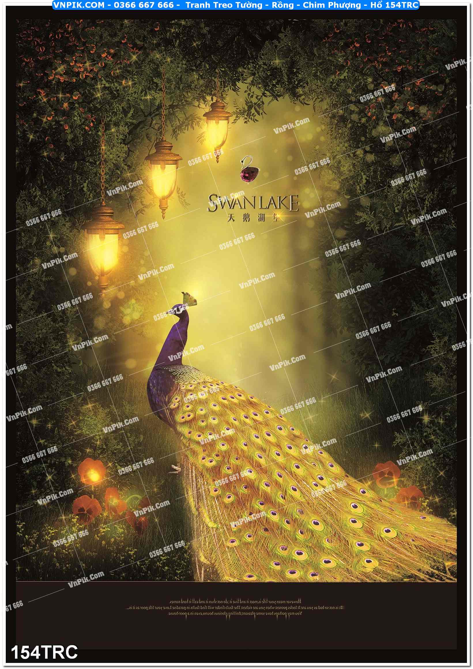 Tranh Treo Tường – Rồng – Chim Phượng – Hổ 154TRC