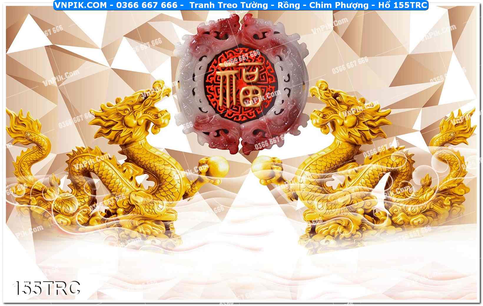 Tranh Treo Tường – Rồng – Chim Phượng – Hổ 155TRC