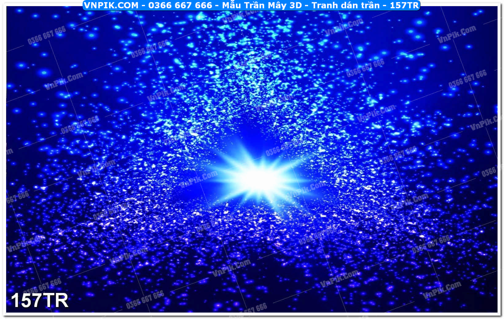 Mẫu Trần Mây 3D – Tranh dán trần 157TR