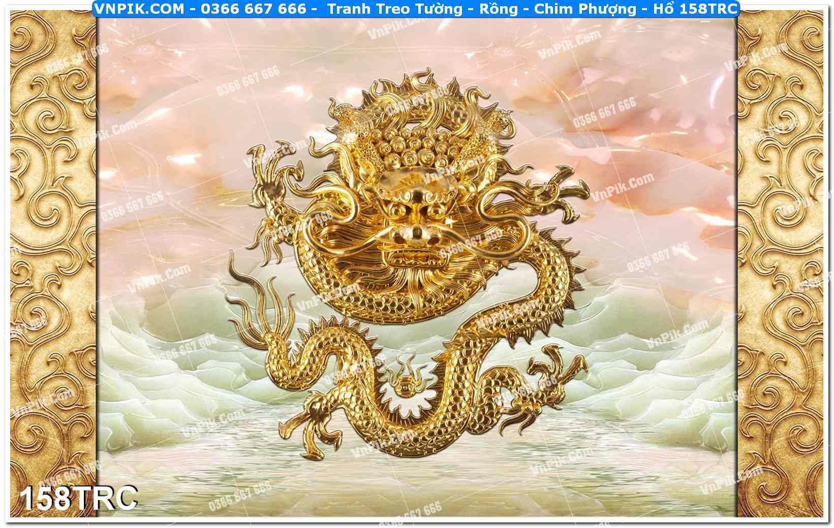 Tranh Treo Tường – Rồng – Chim Phượng – Hổ 158TRC