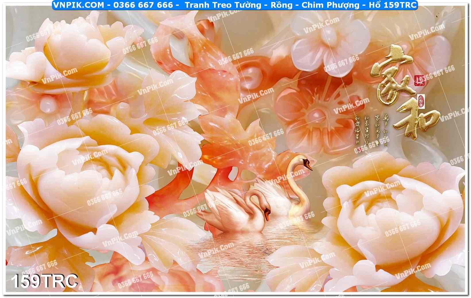 Tranh Treo Tường – Rồng – Chim Phượng – Hổ 159TRC