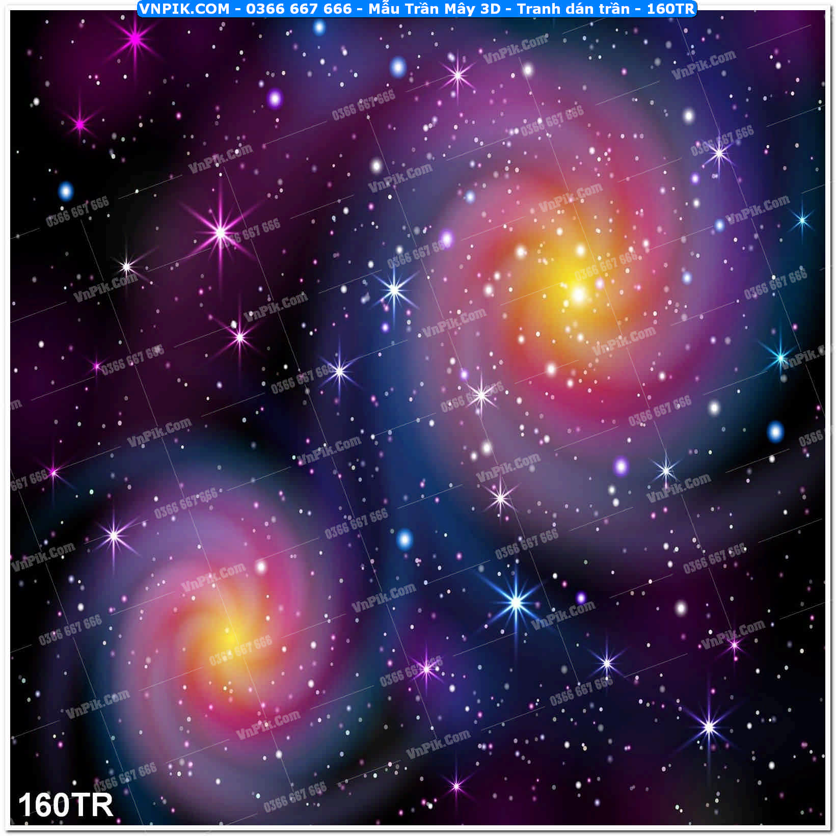 Mẫu Trần Mây 3D – Tranh dán trần 160TR