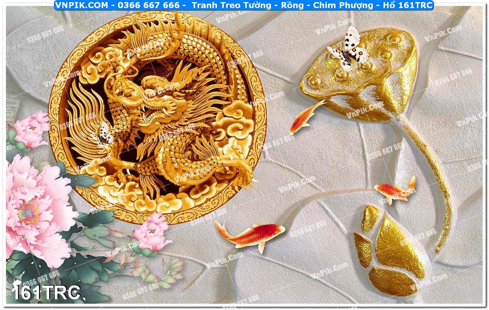 Tranh Treo Tường – Rồng – Chim Phượng – Hổ 161TRC