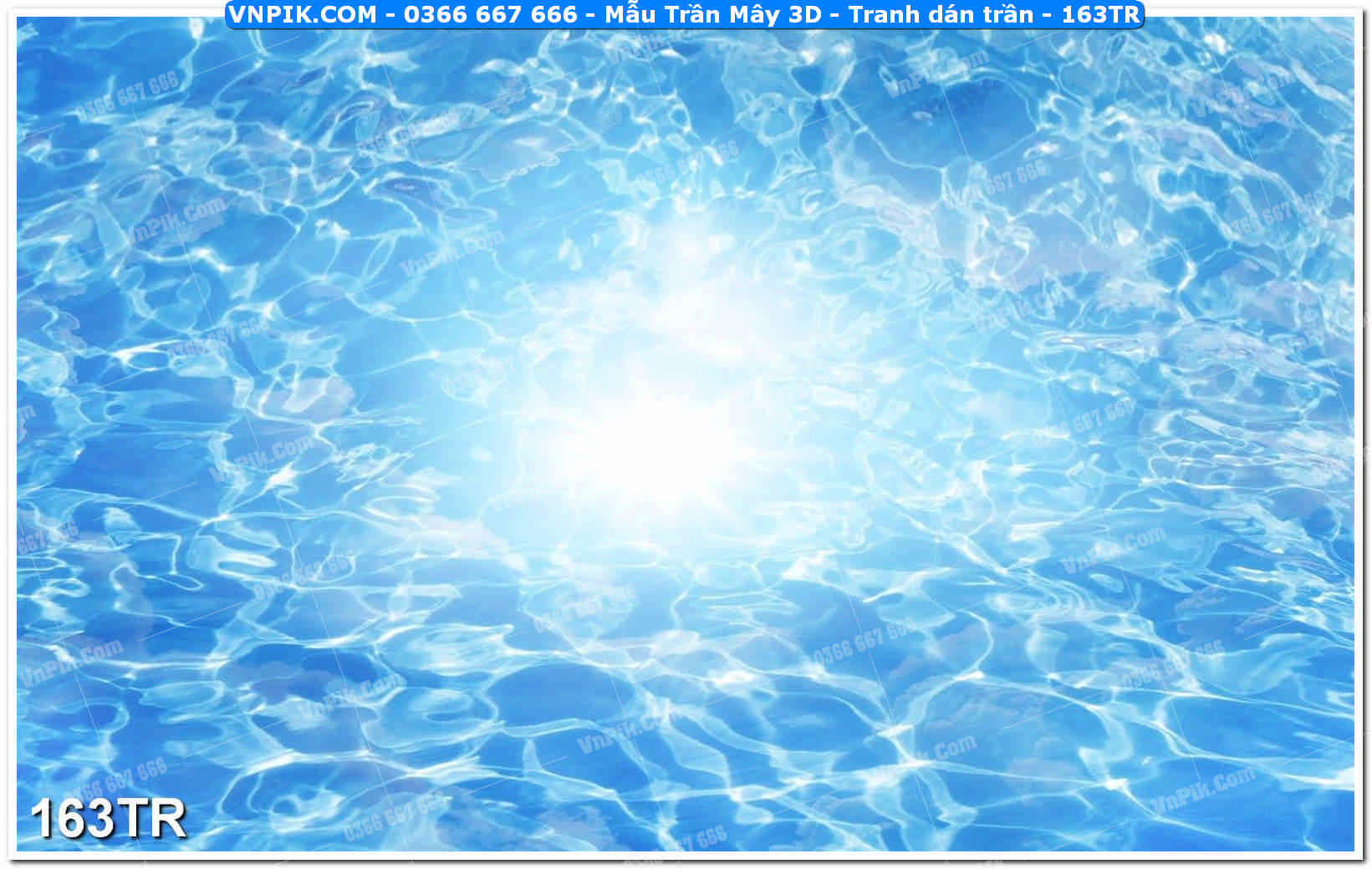 Mẫu Trần Mây 3D – Tranh dán trần 163TR