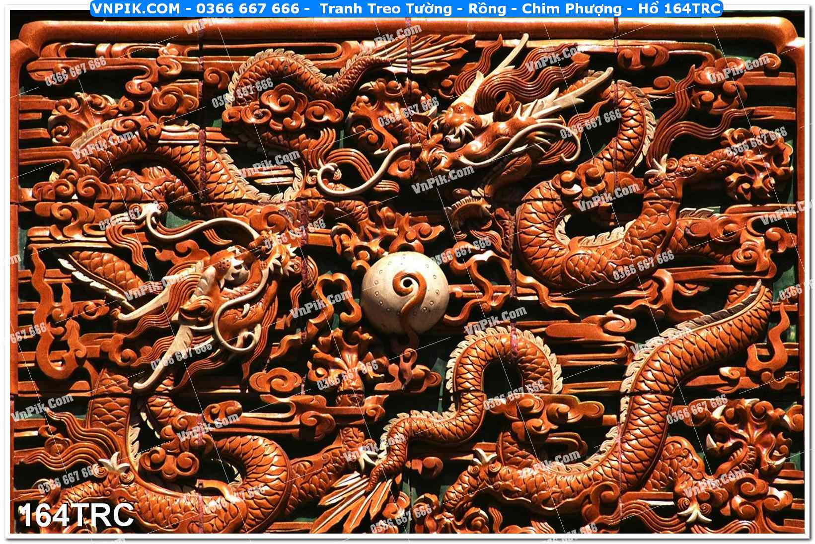 Tranh Treo Tường – Rồng – Chim Phượng – Hổ 164TRC