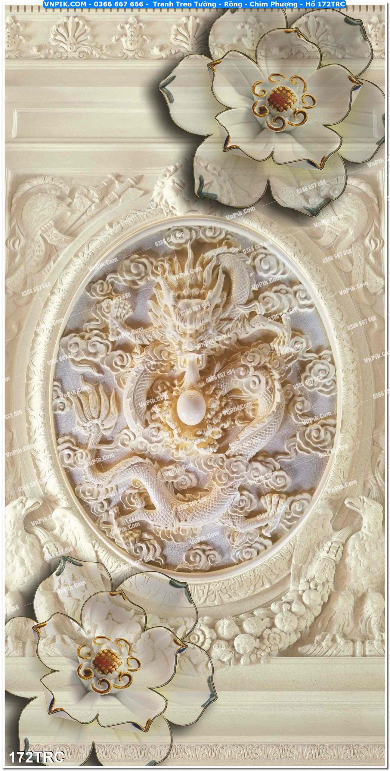 Tranh Treo Tường – Rồng – Chim Phượng – Hổ 172TRC