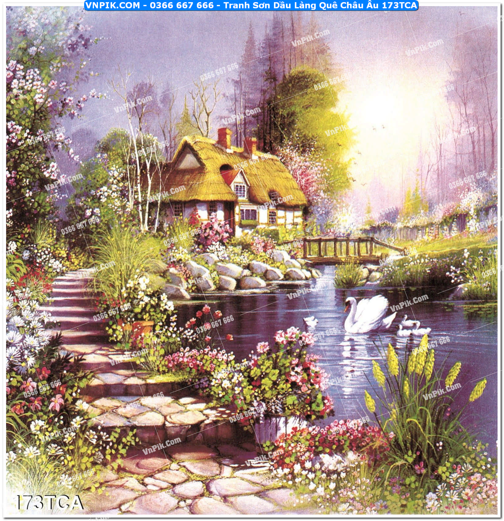 Tranh Sơn Dầu Làng Quê Châu Âu (173TCA)