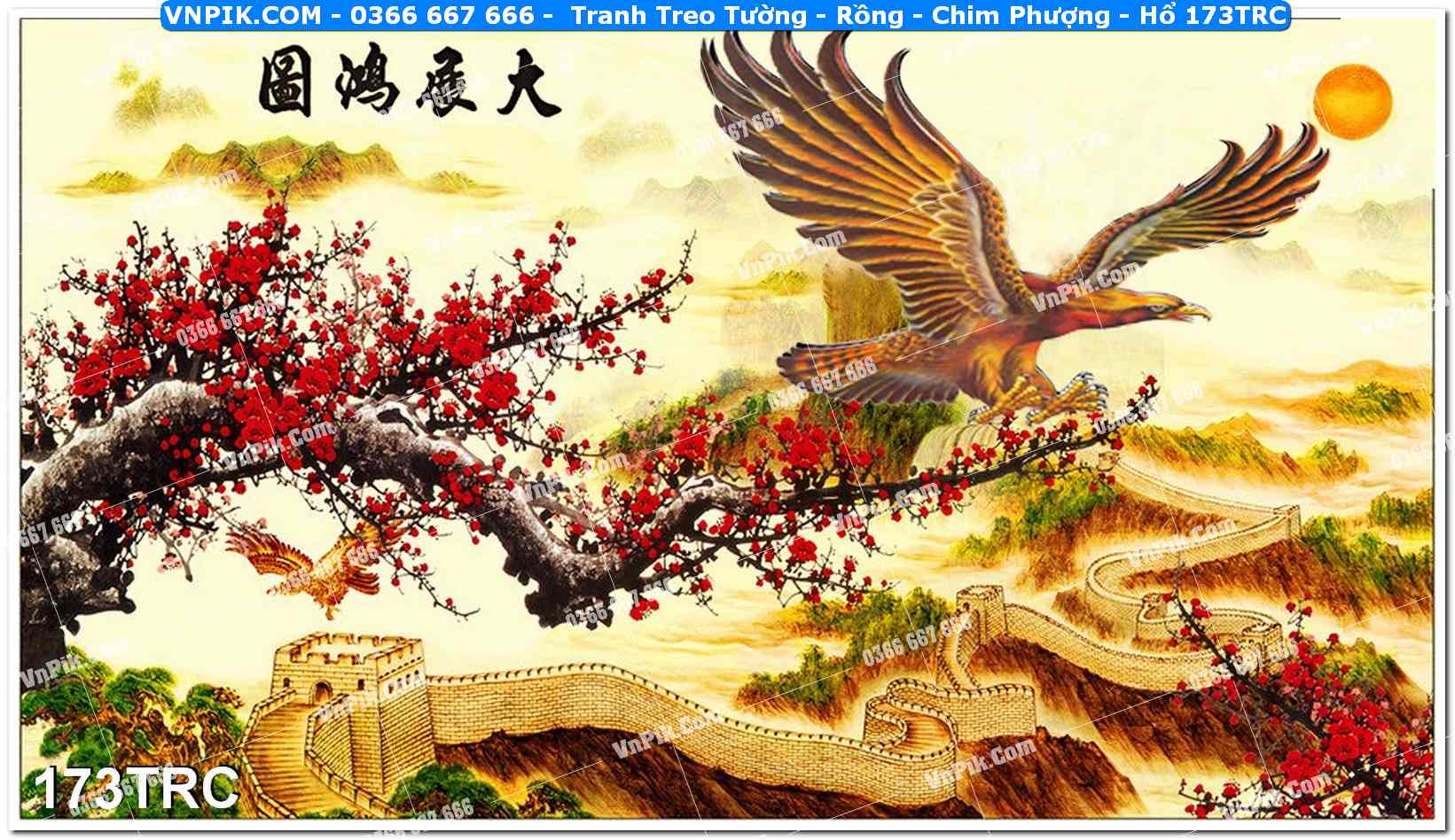 Tranh Treo Tường – Rồng – Chim Phượng – Hổ 173TRC