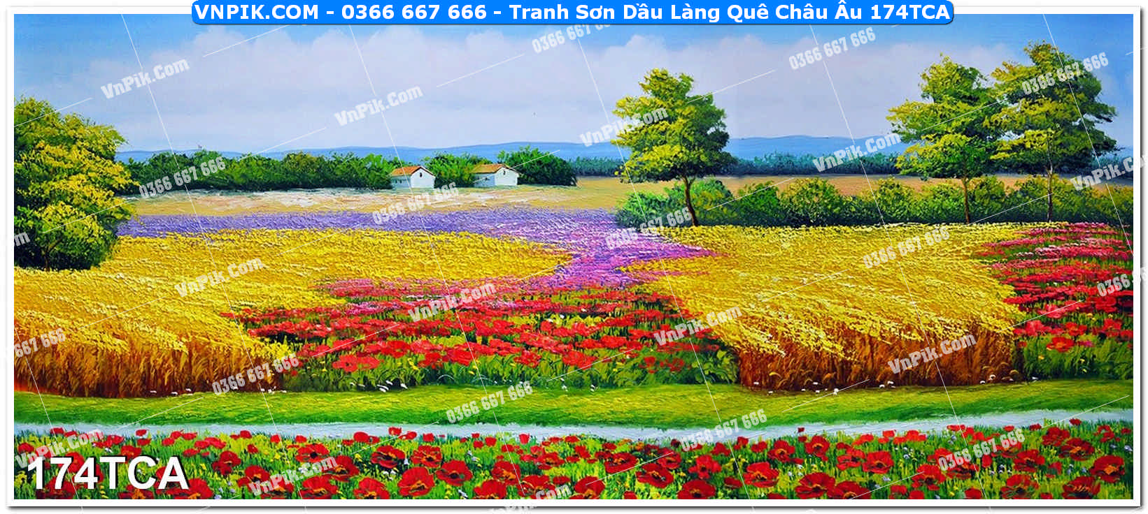 Tranh Sơn Dầu Làng Quê Châu Âu (174TCA)