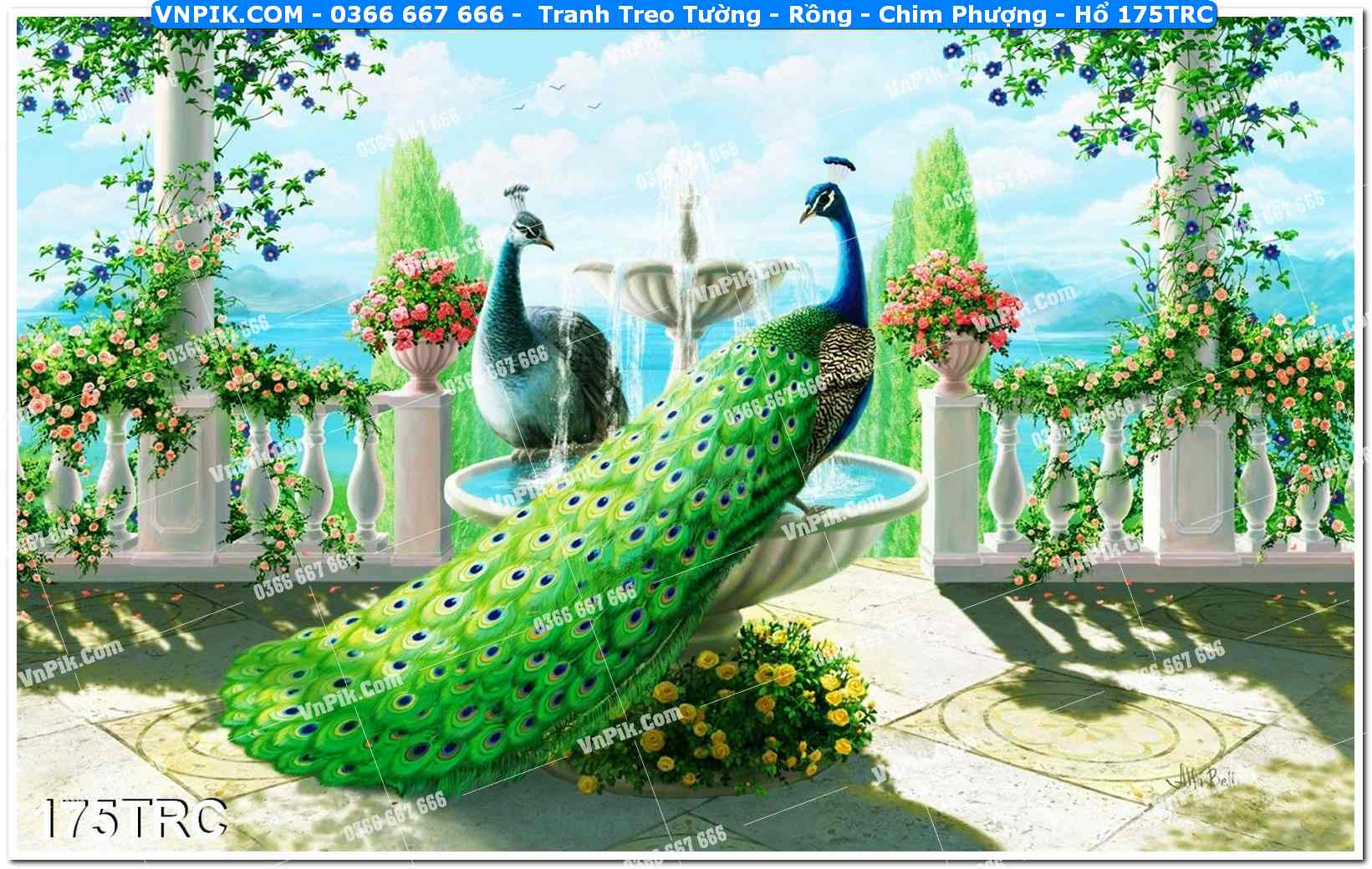 Tranh Treo Tường – Rồng – Chim Phượng – Hổ 175TRC