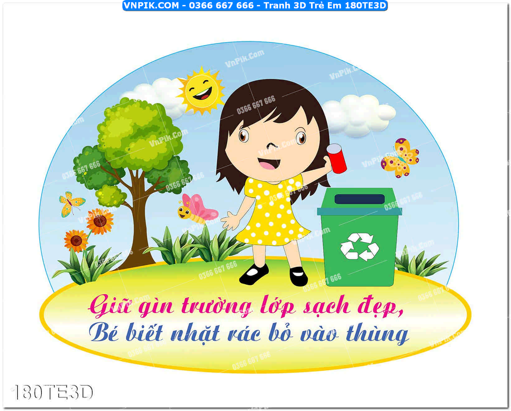 Tranh 3D Trẻ Em 180TE3D