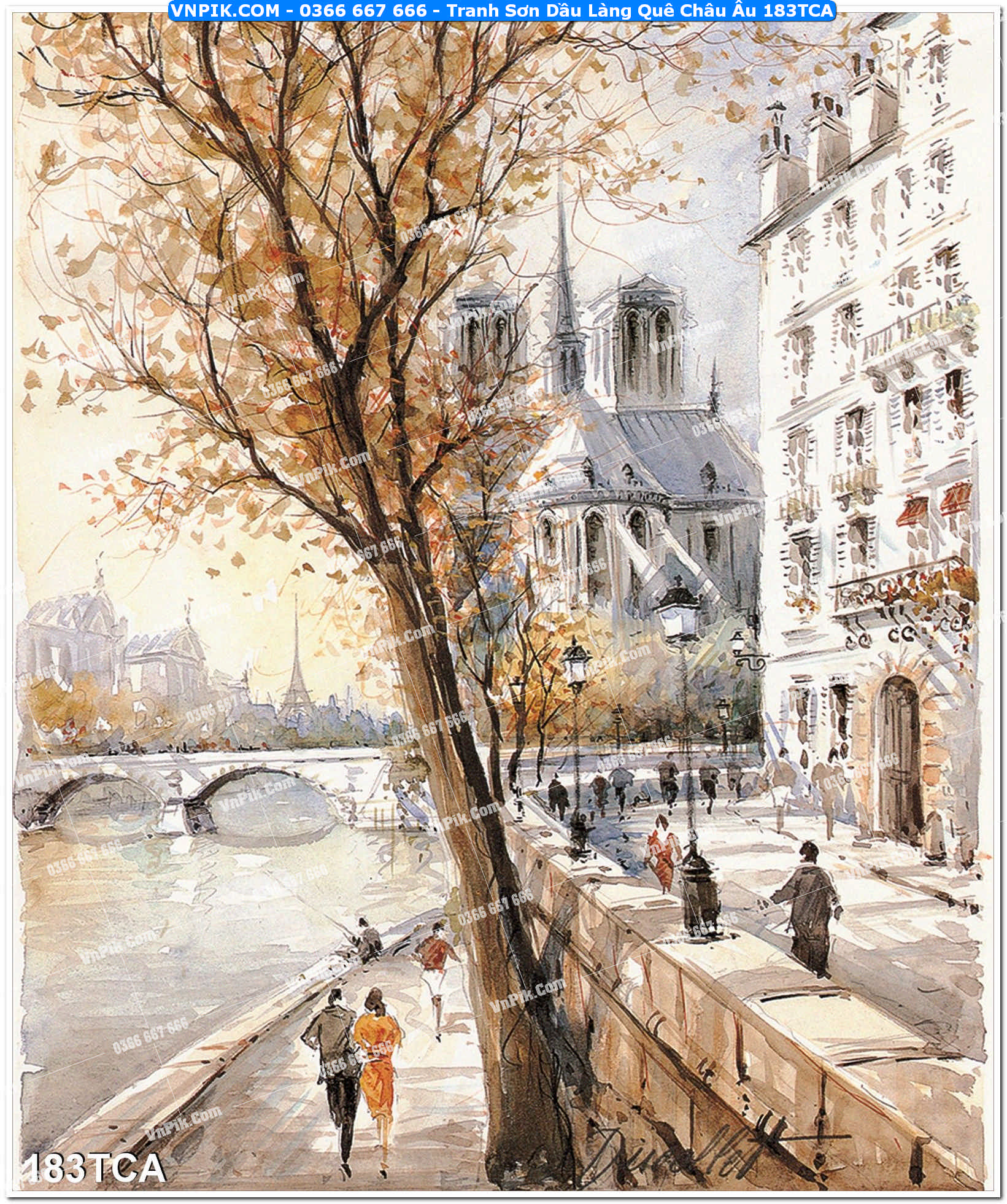 Tranh Sơn Dầu Làng Quê Châu Âu (183TCA)