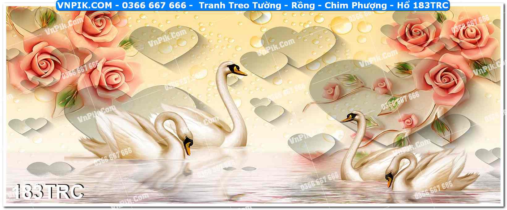 Tranh Treo Tường – Rồng – Chim Phượng – Hổ 183TRC
