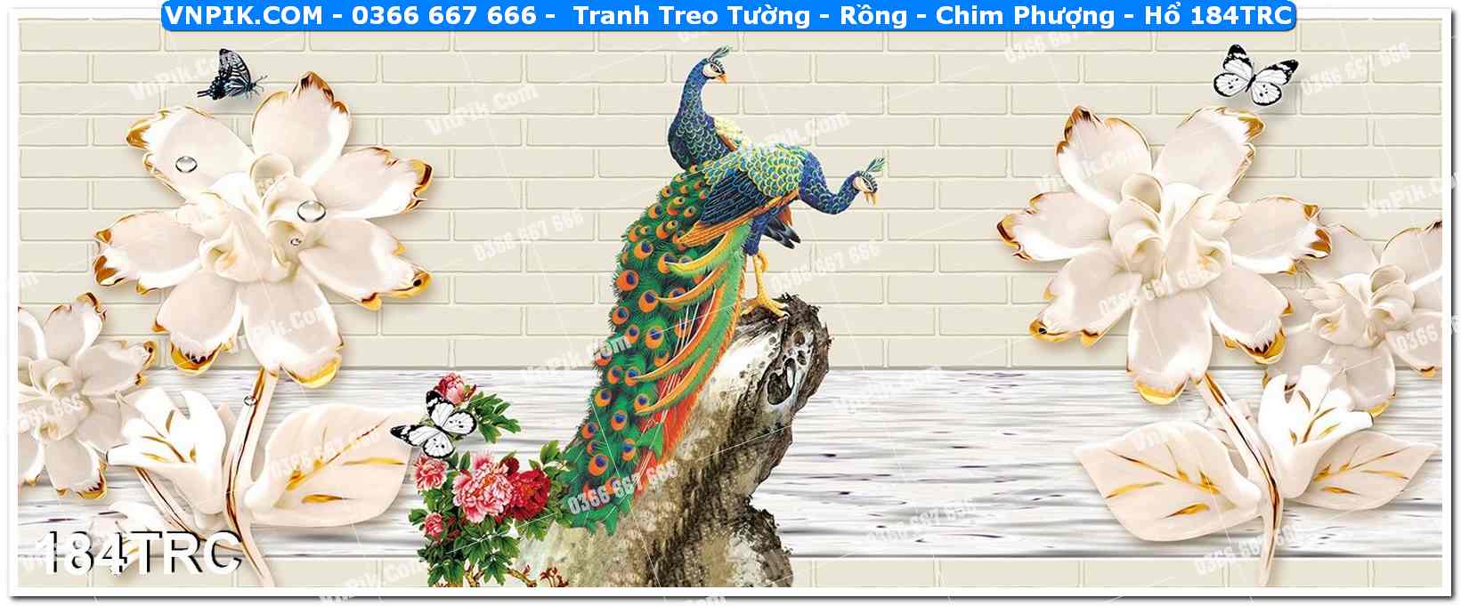Tranh Treo Tường – Rồng – Chim Phượng – Hổ 184TRC
