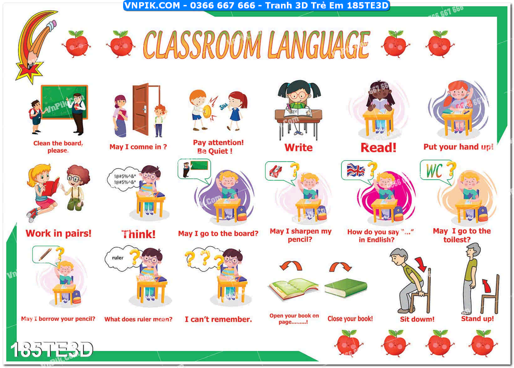 Tranh 3D Trẻ Em 185TE3D