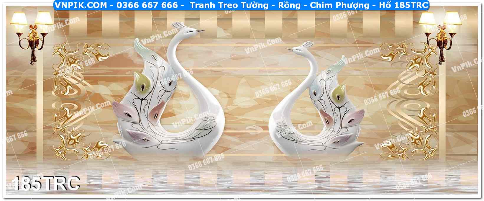 Tranh Treo Tường – Rồng – Chim Phượng – Hổ 185TRC