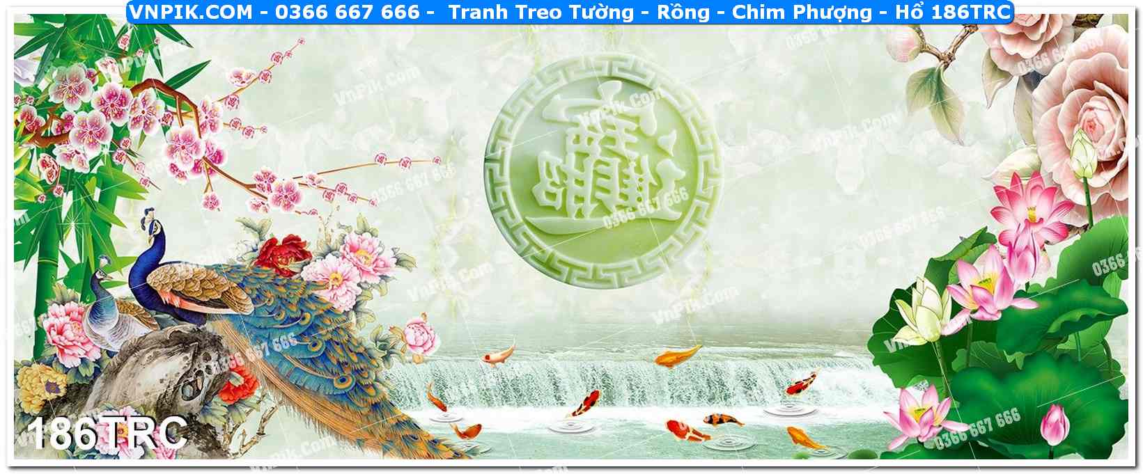 Tranh Treo Tường – Rồng – Chim Phượng – Hổ 186TRC