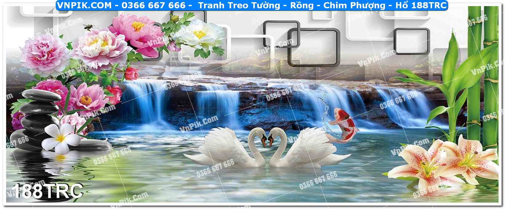 Tranh Treo Tường – Rồng – Chim Phượng – Hổ 188TRC