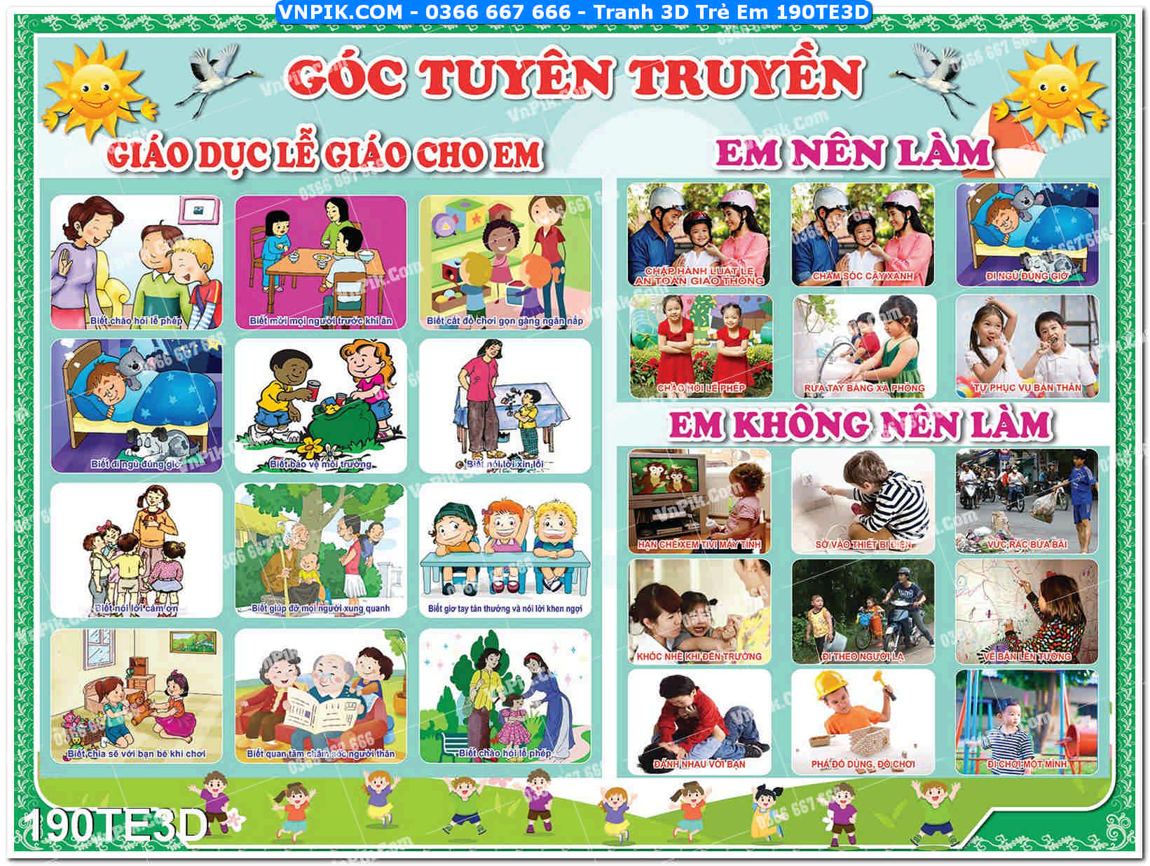 Tranh 3D Trẻ Em 190TE3D