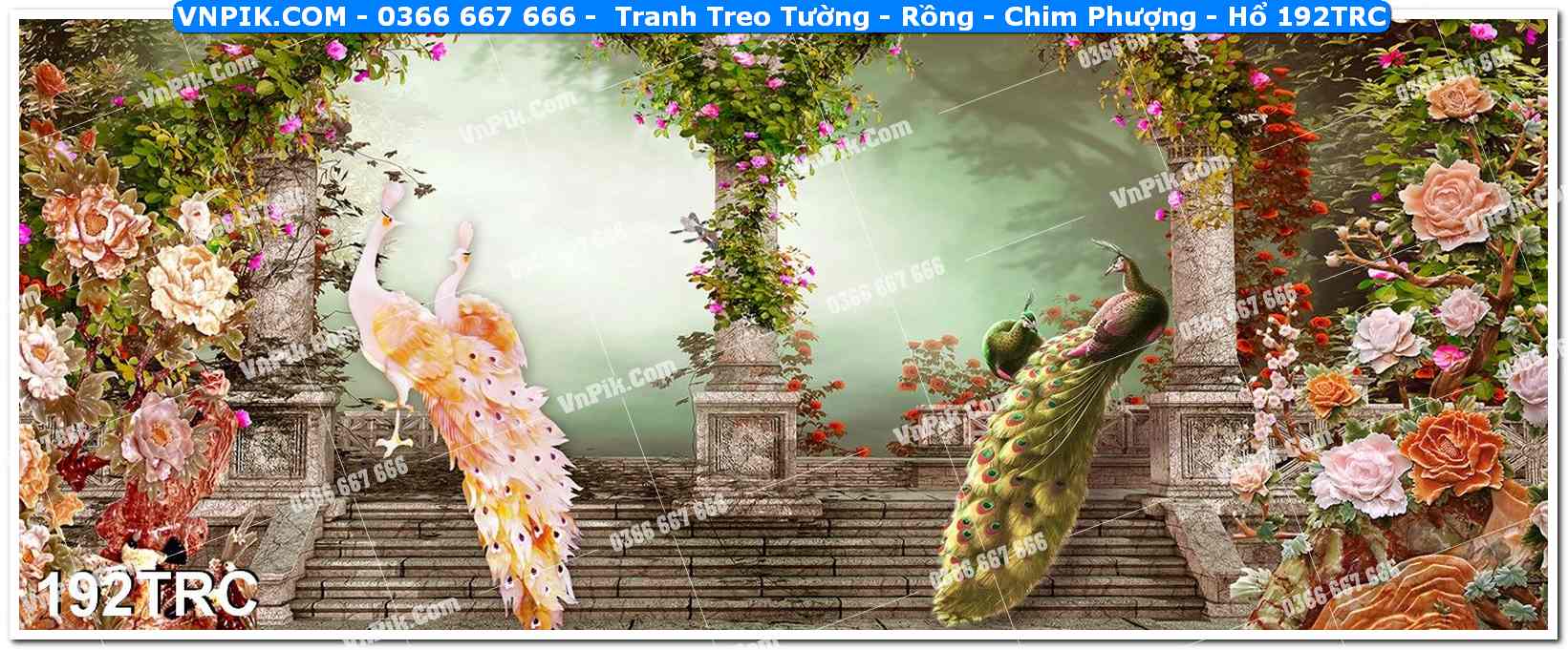 Tranh Treo Tường – Rồng – Chim Phượng – Hổ 192TRC