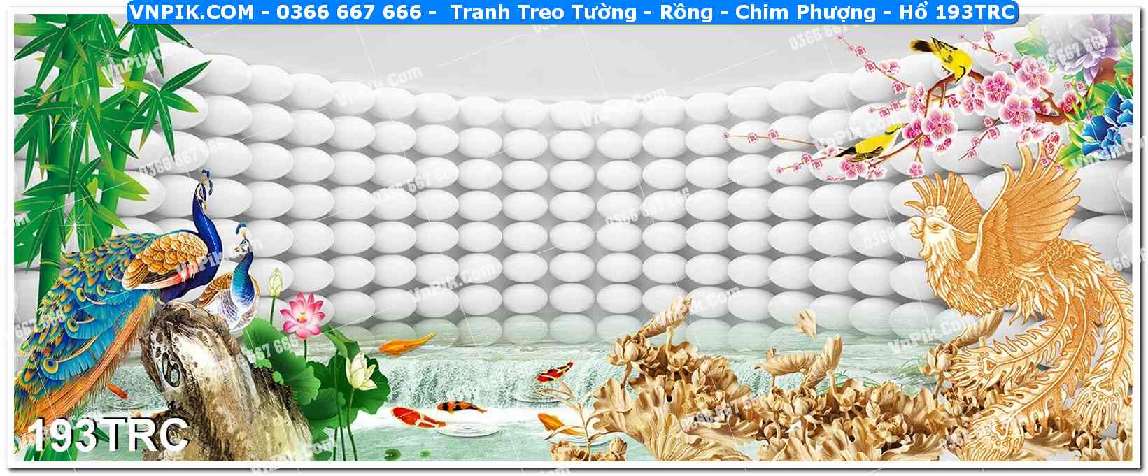 Tranh Treo Tường – Rồng – Chim Phượng – Hổ 193TRC