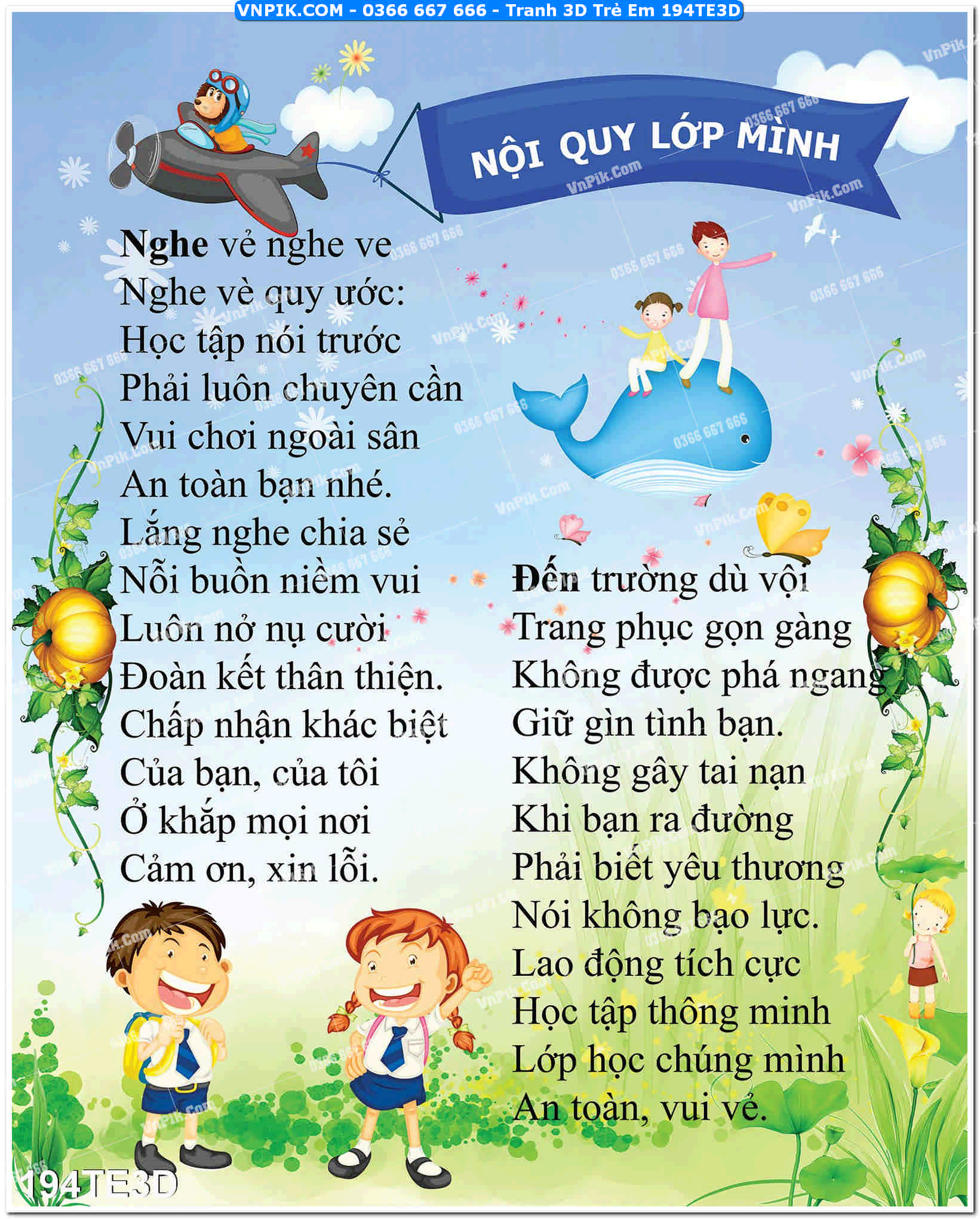 Tranh 3D Trẻ Em 194TE3D