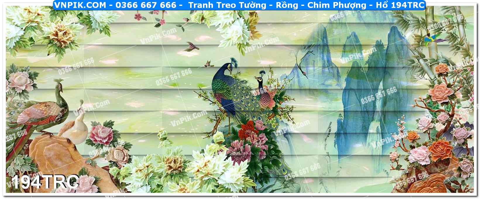 Tranh Treo Tường – Rồng – Chim Phượng – Hổ 194TRC