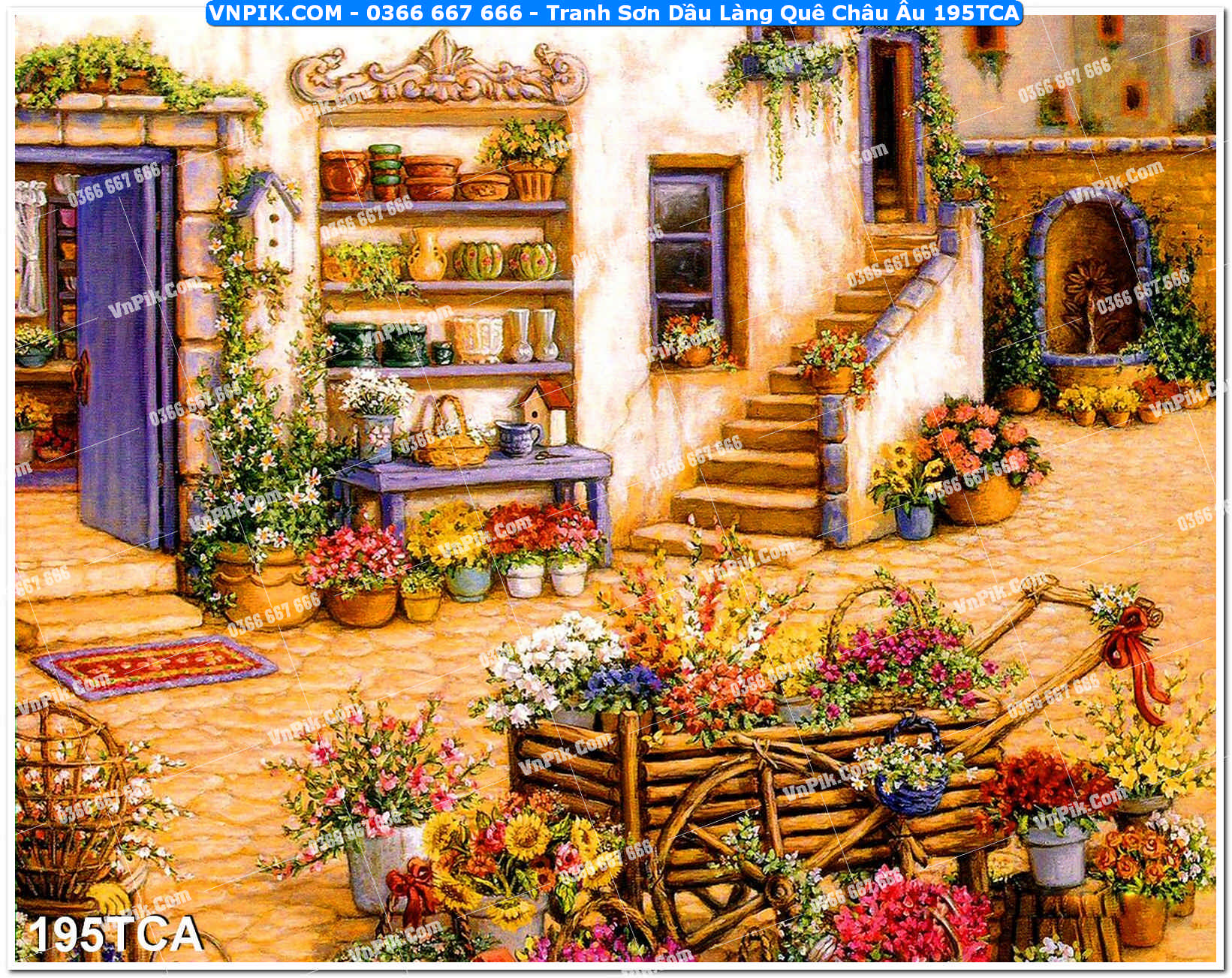 Tranh Sơn Dầu Làng Quê Châu Âu (195TCA)
