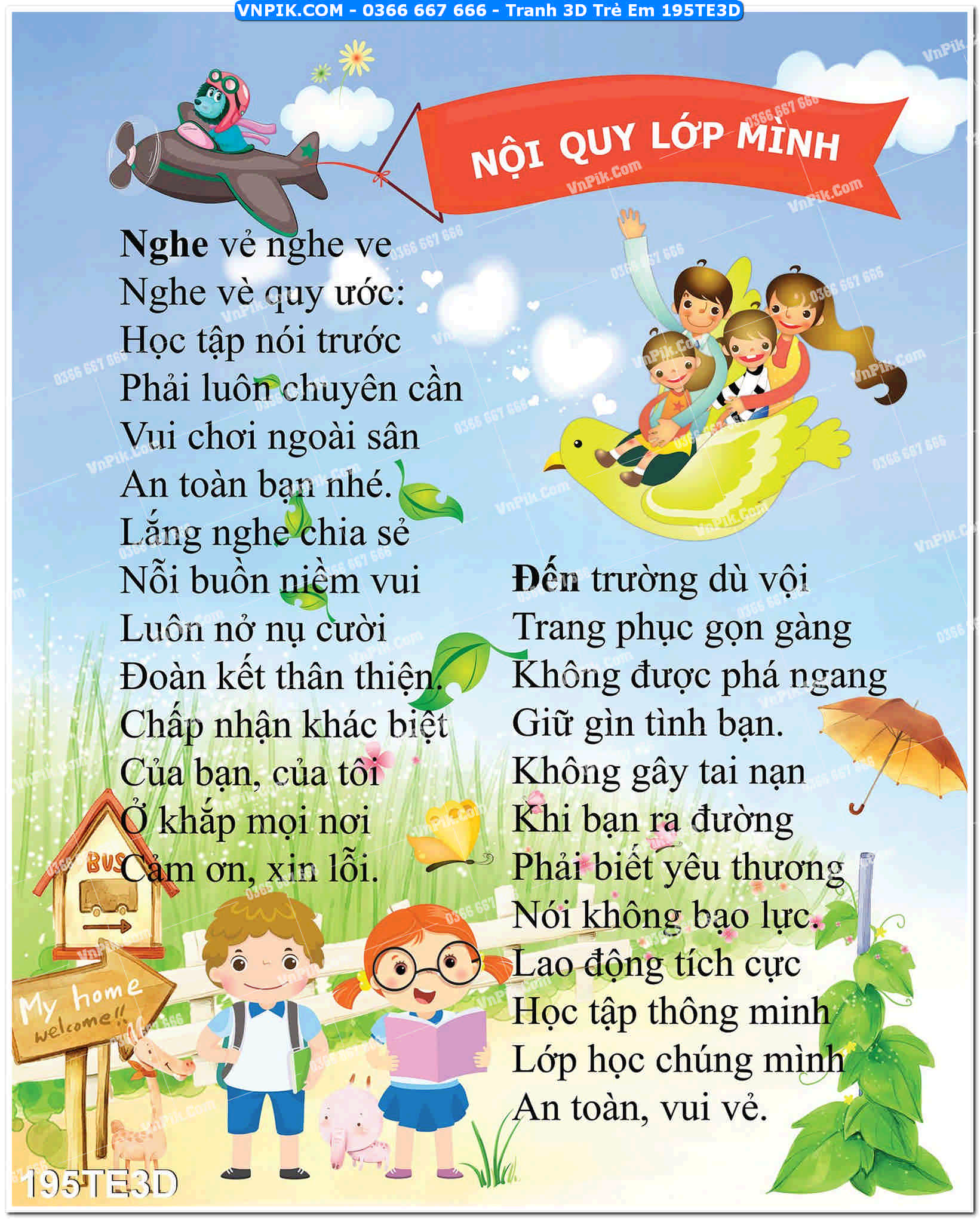 Tranh 3D Trẻ Em 195TE3D