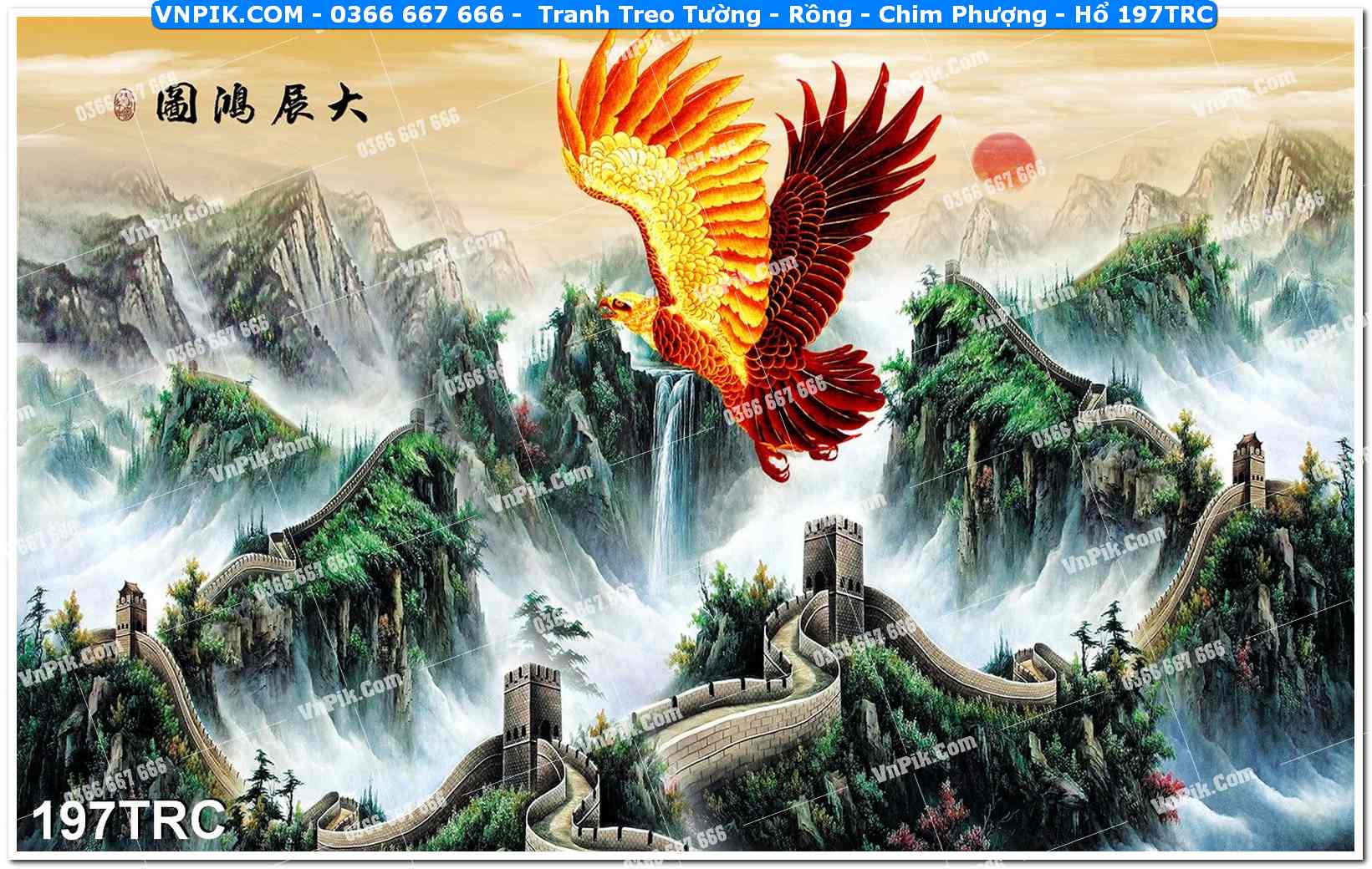 Tranh Treo Tường – Rồng – Chim Phượng – Hổ 197TRC