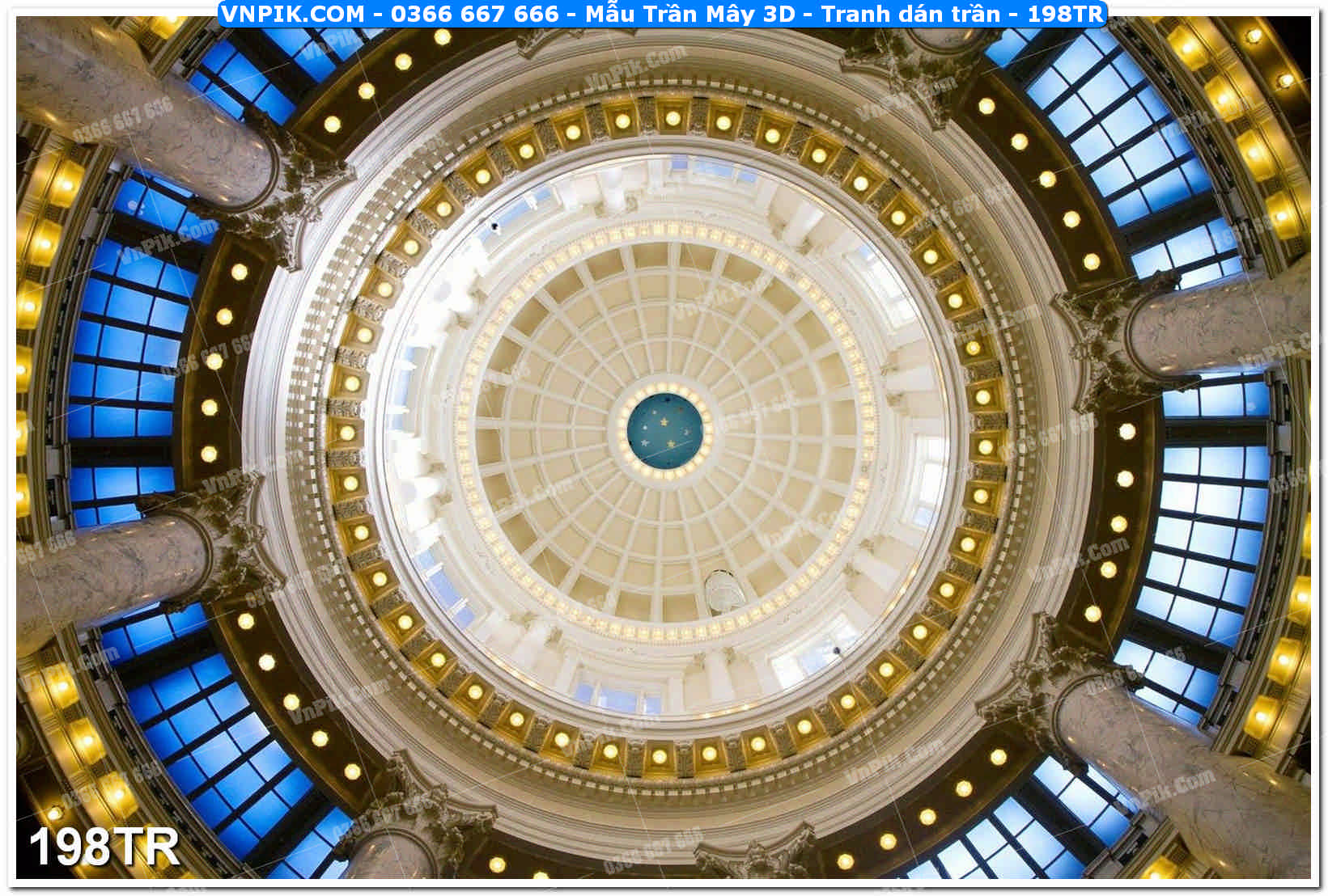 Mẫu Trần Mây 3D – Tranh dán trần 198TR