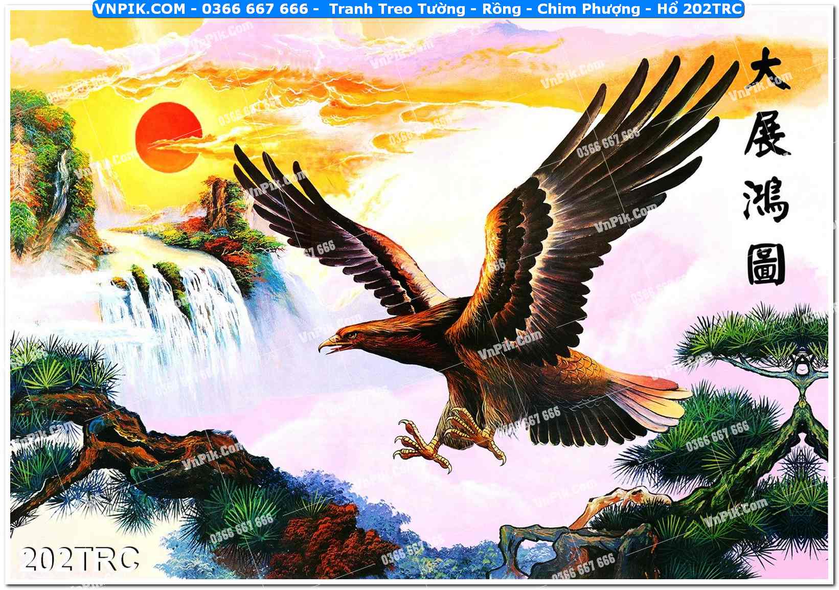 Tranh Treo Tường – Rồng – Chim Phượng – Hổ 202TRC