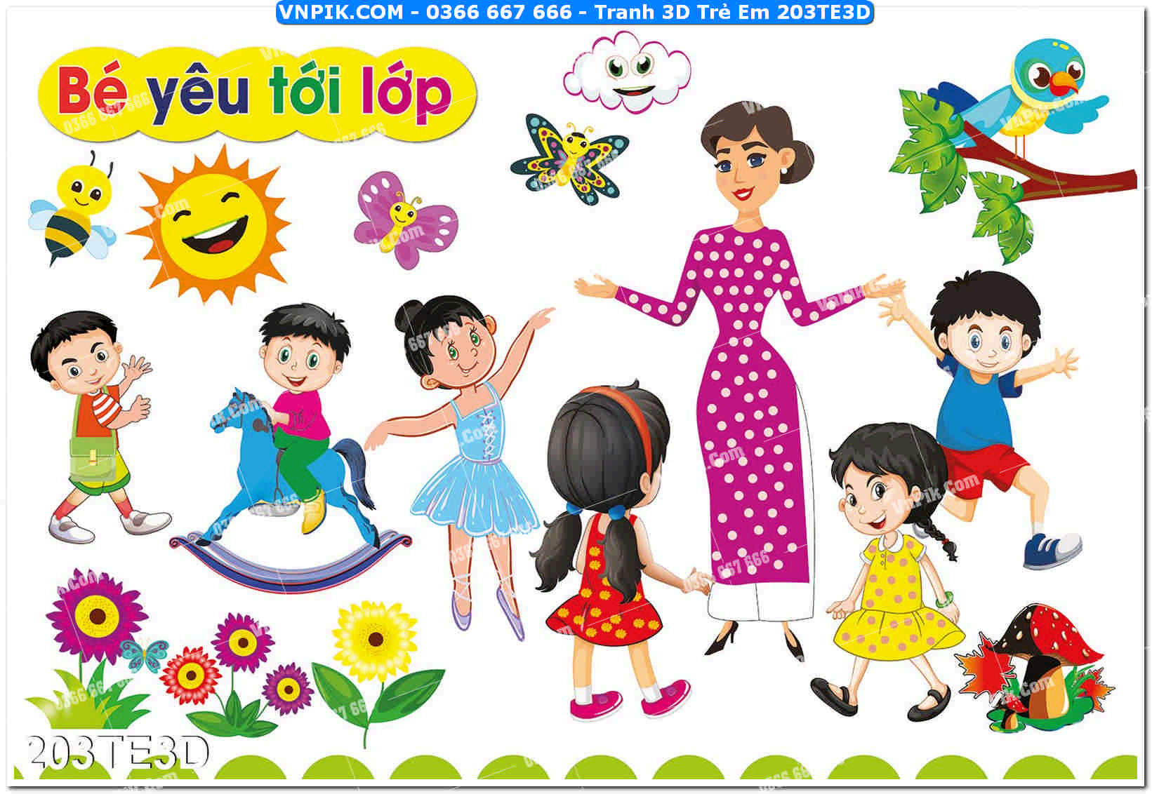 Tranh 3D Trẻ Em 203TE3D