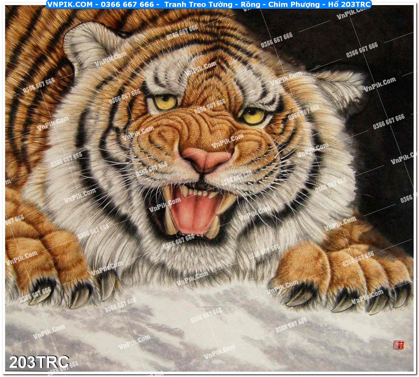 Tranh Treo Tường – Rồng – Chim Phượng – Hổ 203TRC