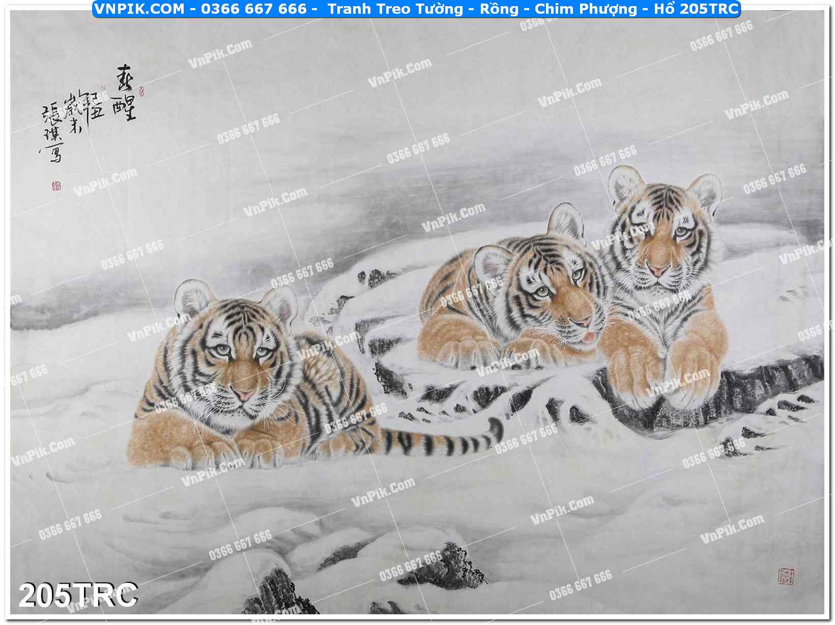 Tranh Treo Tường – Rồng – Chim Phượng – Hổ 205TRC