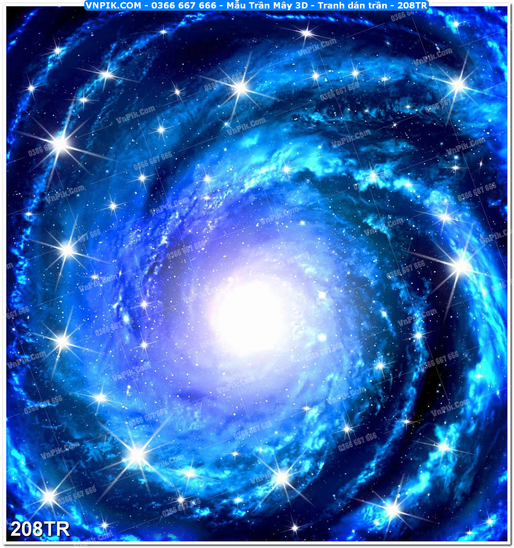 Mẫu Trần Mây 3D – Tranh dán trần 208TR