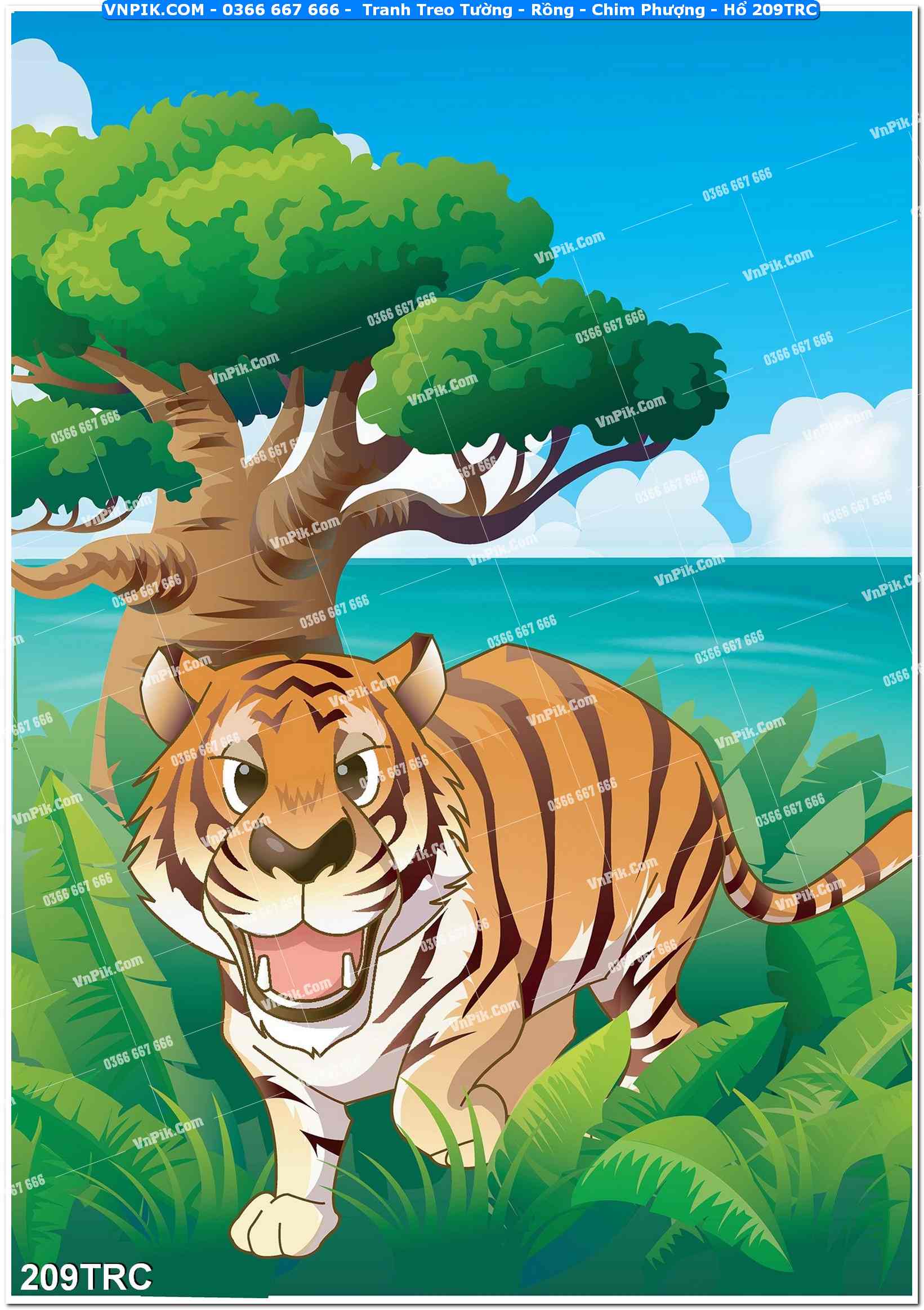 Tranh Treo Tường – Rồng – Chim Phượng – Hổ 209TRC