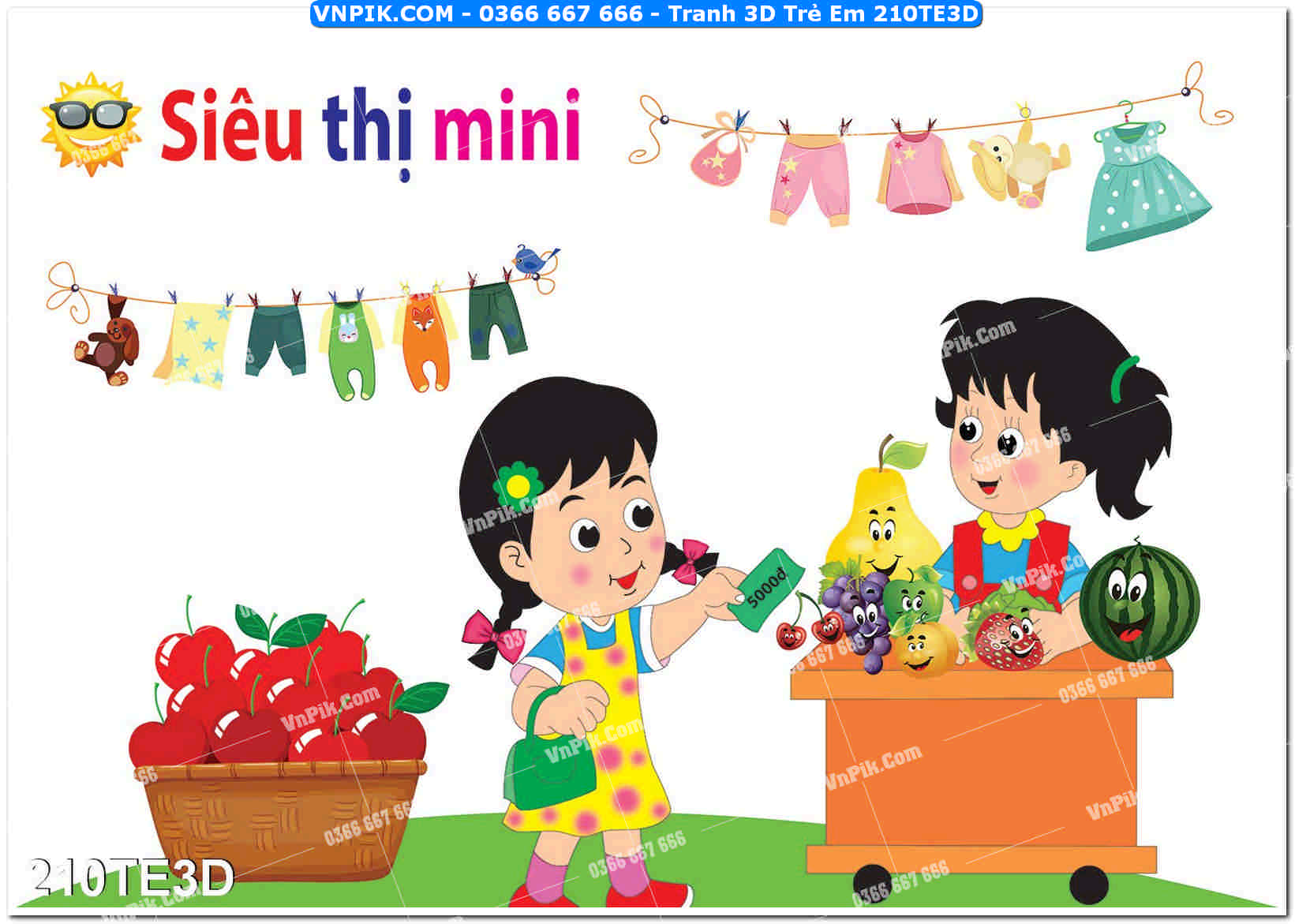 Tranh 3D Trẻ Em 210TE3D