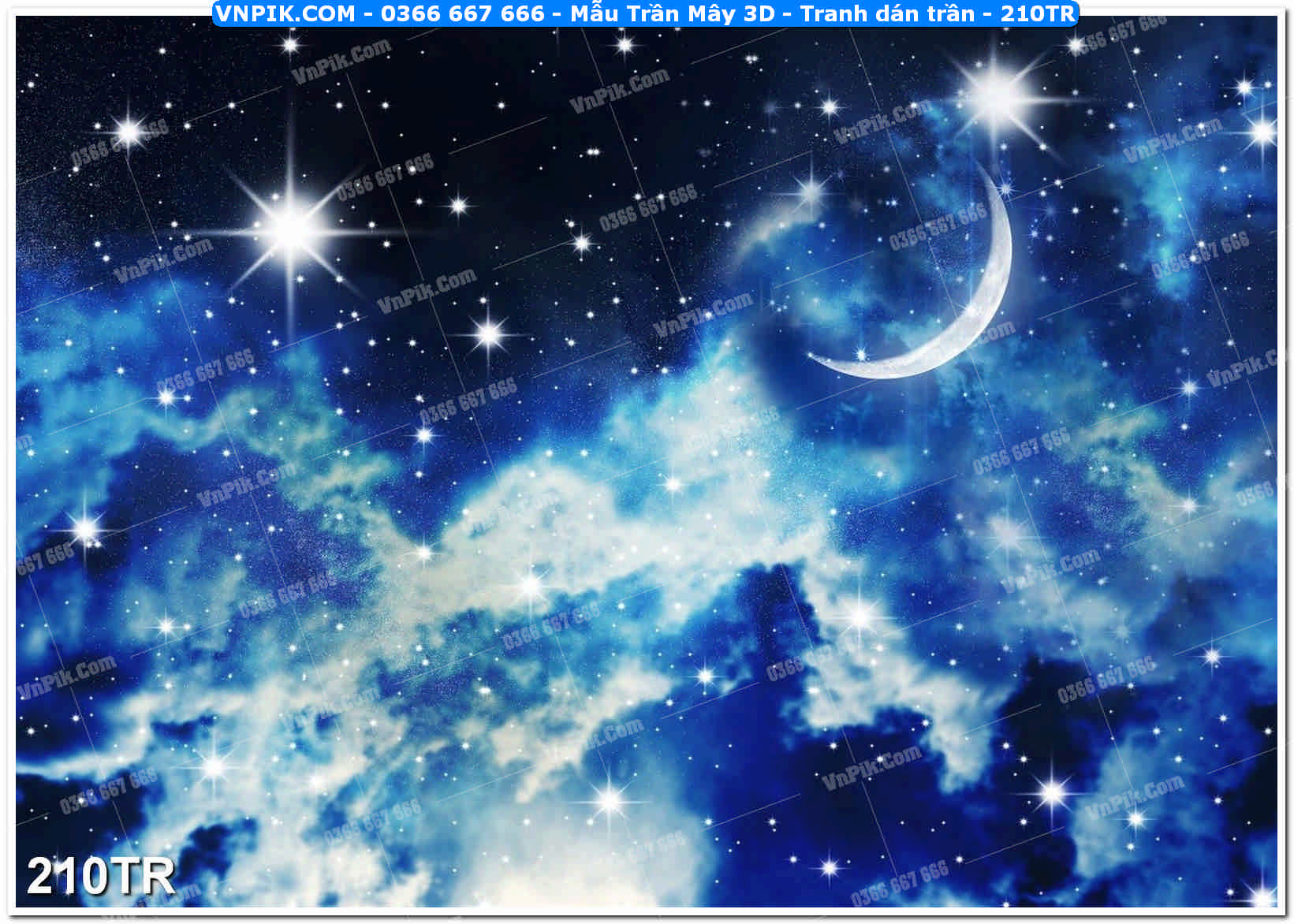 Mẫu Trần Mây 3D – Tranh dán trần 210TR