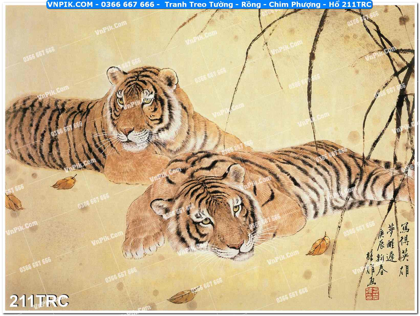 Tranh Treo Tường – Rồng – Chim Phượng – Hổ 211TRC