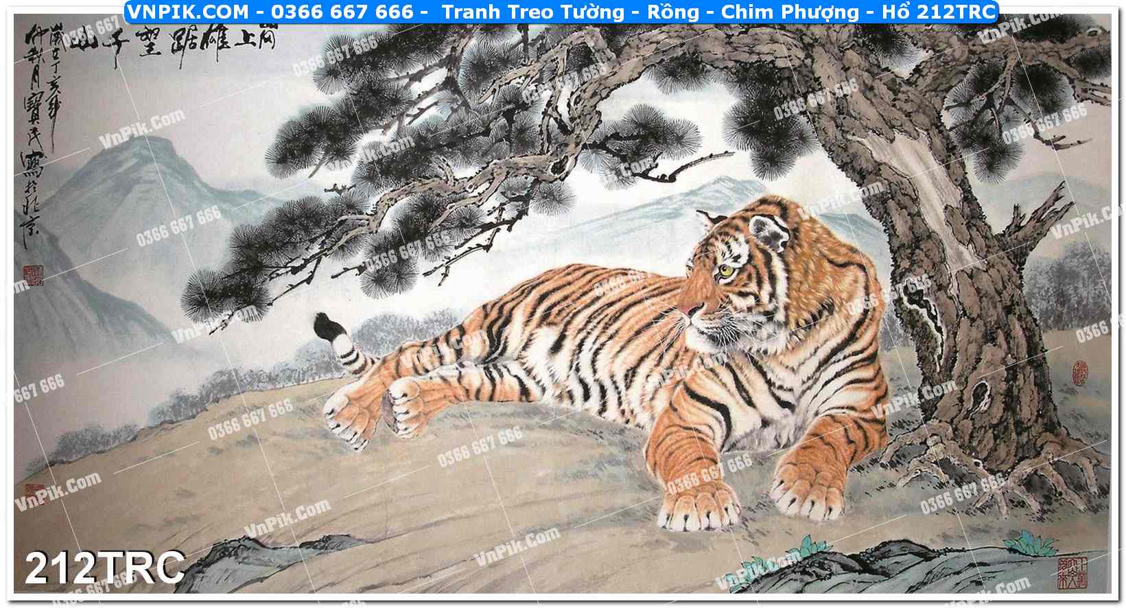 Tranh Treo Tường – Rồng – Chim Phượng – Hổ 212TRC