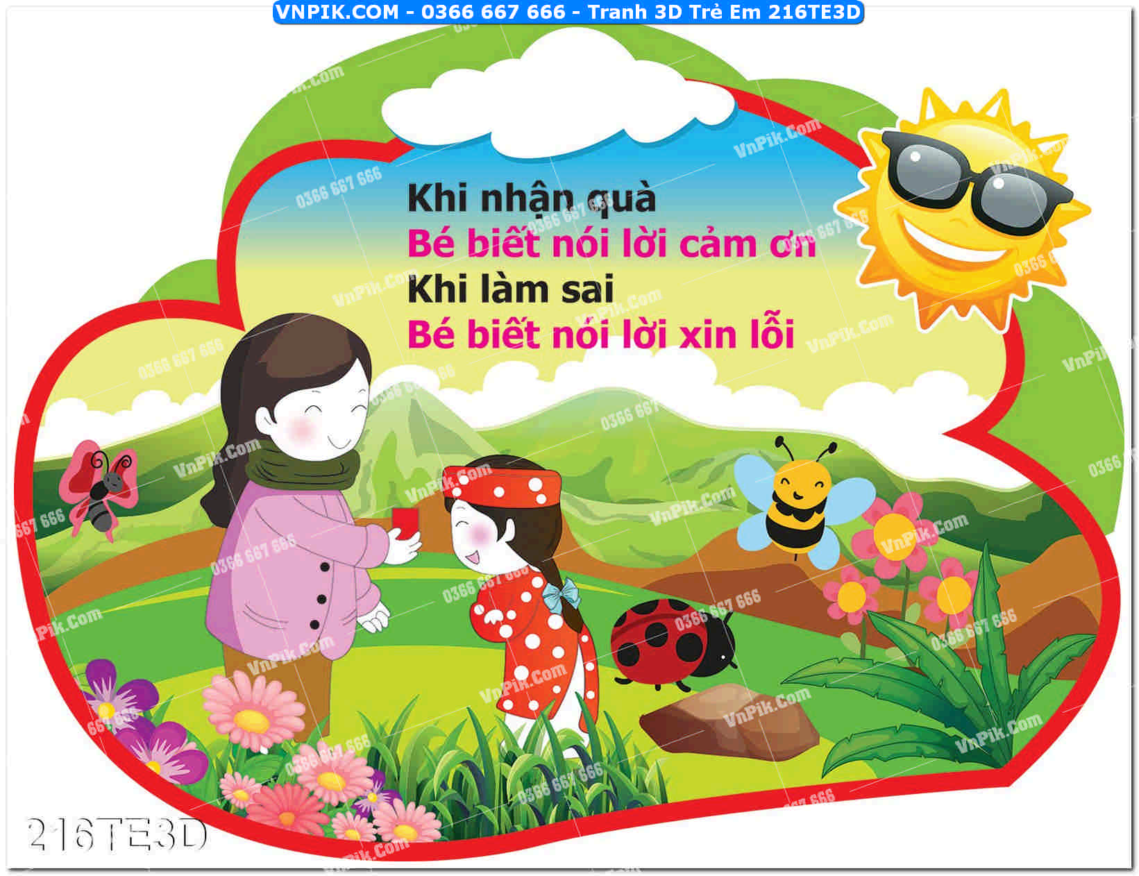 Tranh 3D Trẻ Em 216TE3D