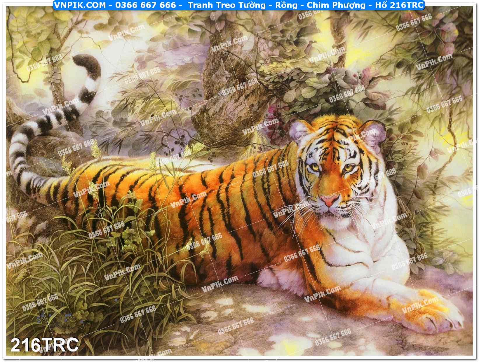 Tranh Treo Tường – Rồng – Chim Phượng – Hổ 216TRC