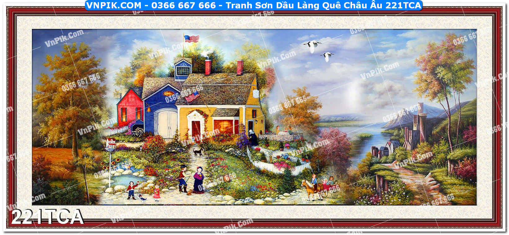 Tranh Sơn Dầu Làng Quê Châu Âu (221TCA)