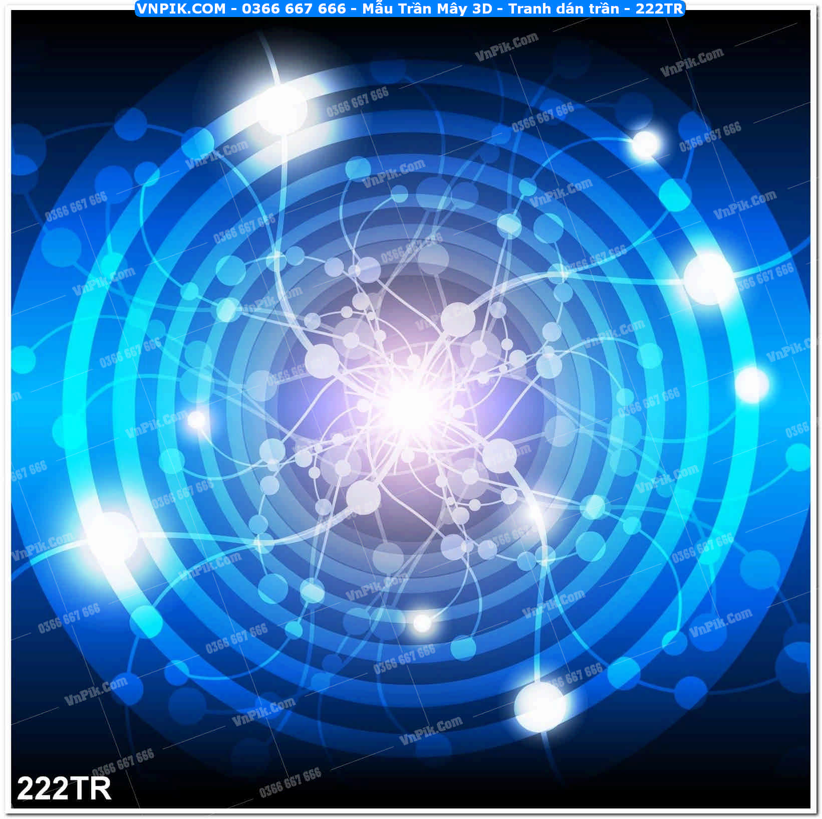 Mẫu Trần Mây 3D – Tranh dán trần 222TR