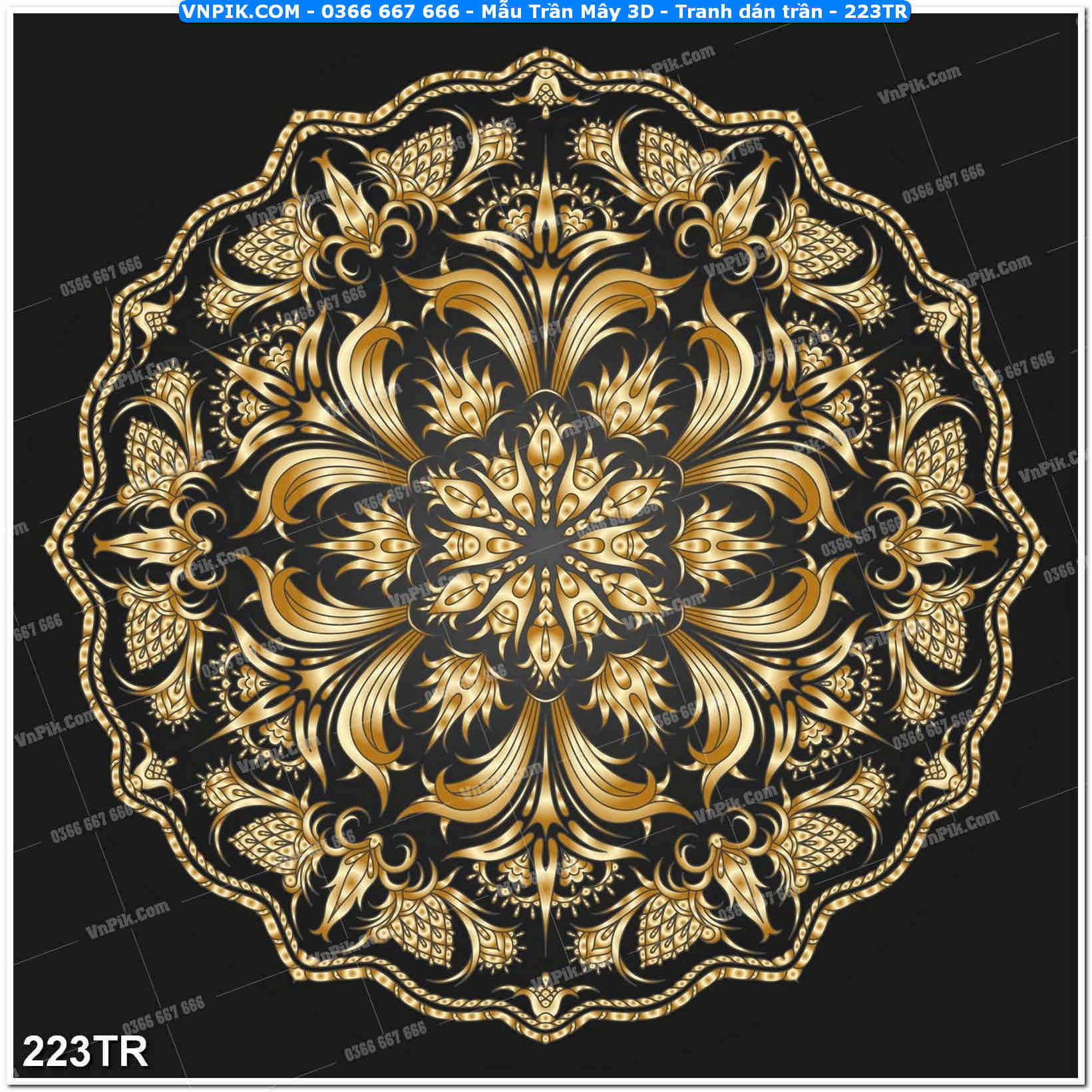 Mẫu Trần Mây 3D – Tranh dán trần 223TR