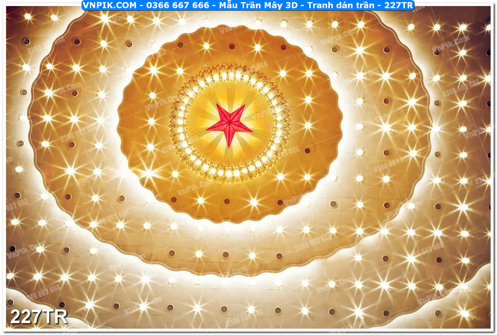 Mẫu Trần Mây 3D – Tranh dán trần 227TR