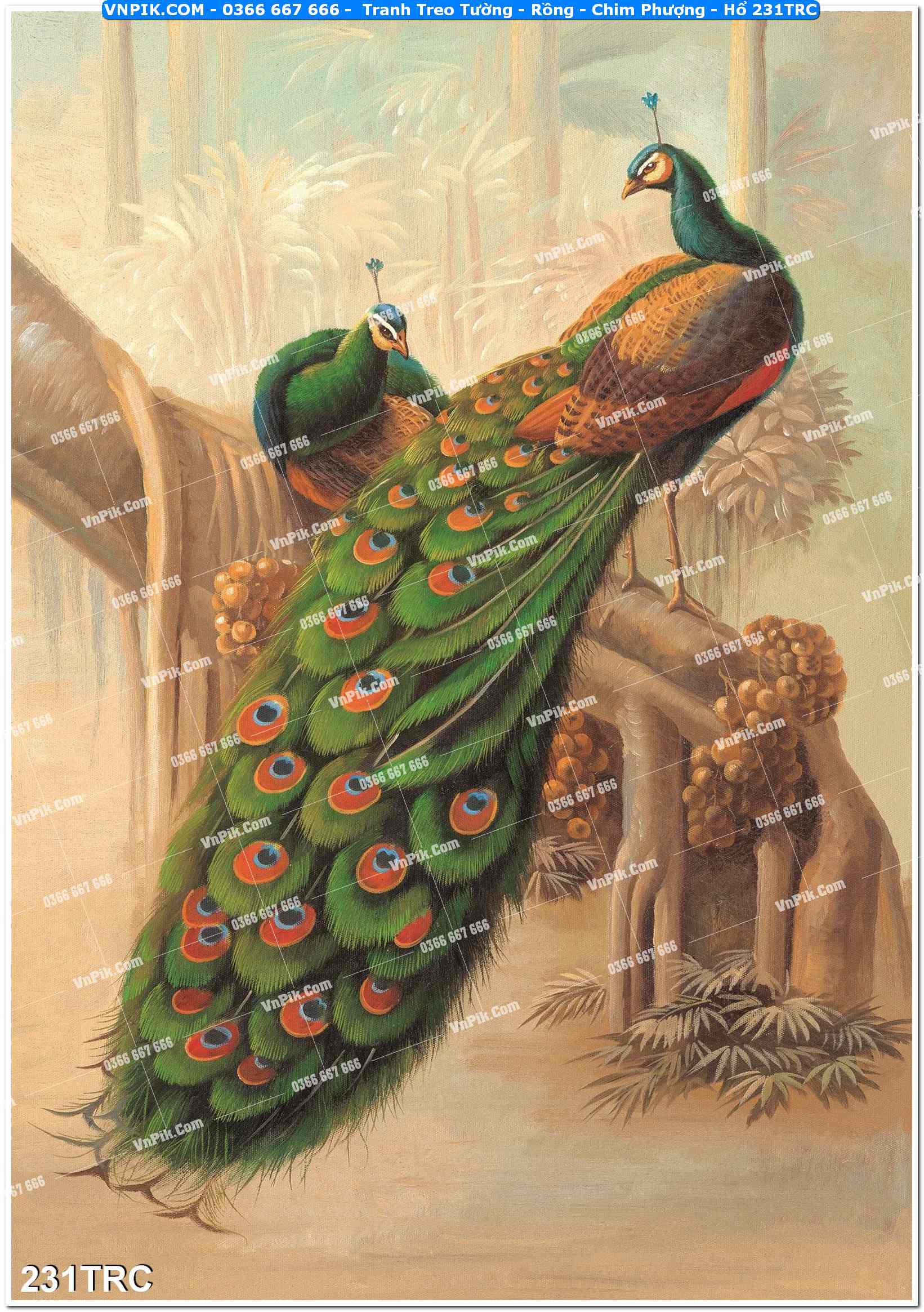 Tranh Treo Tường – Rồng – Chim Phượng – Hổ 231TRC