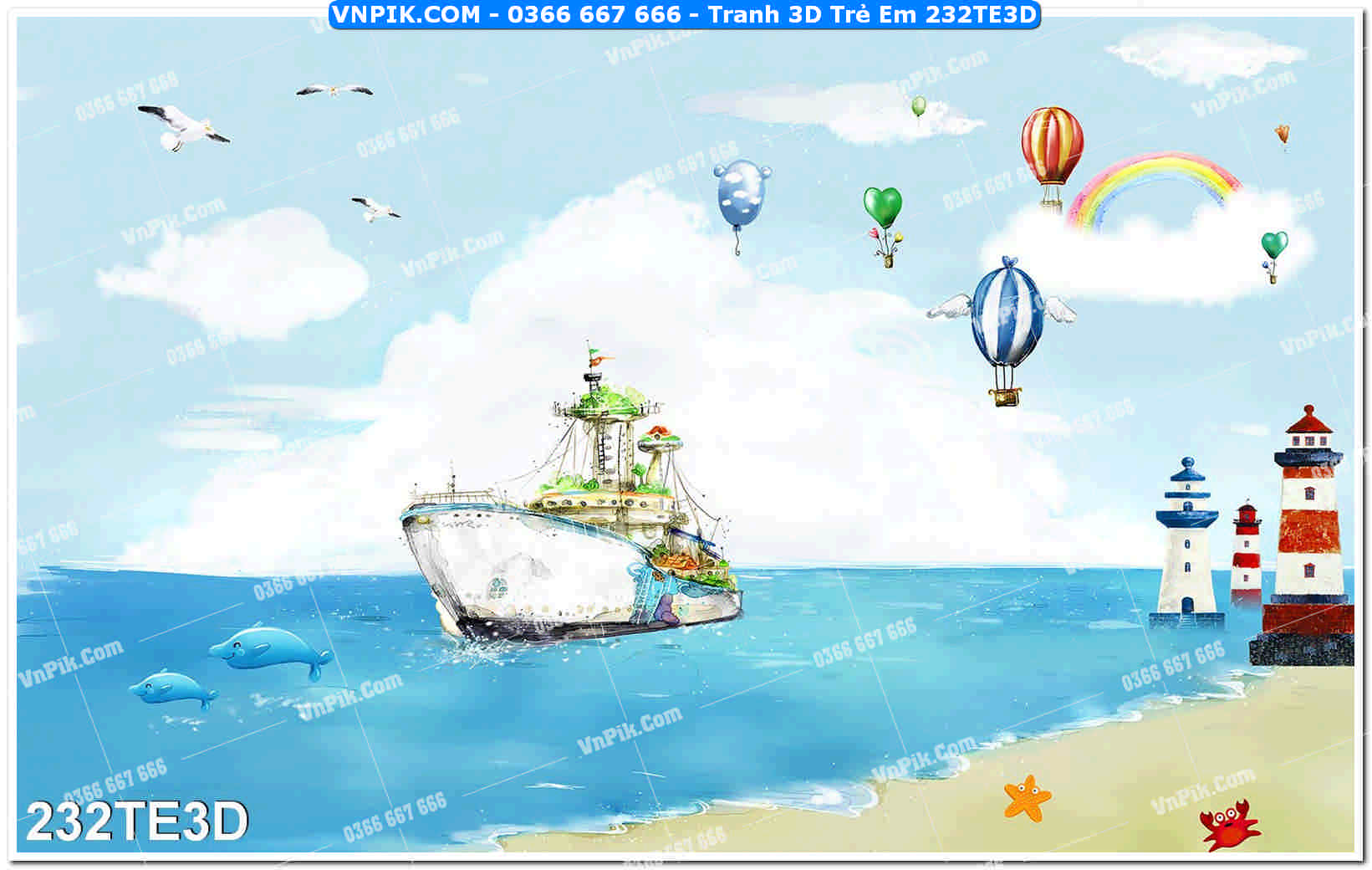 Tranh 3D Trẻ Em 232TE3D