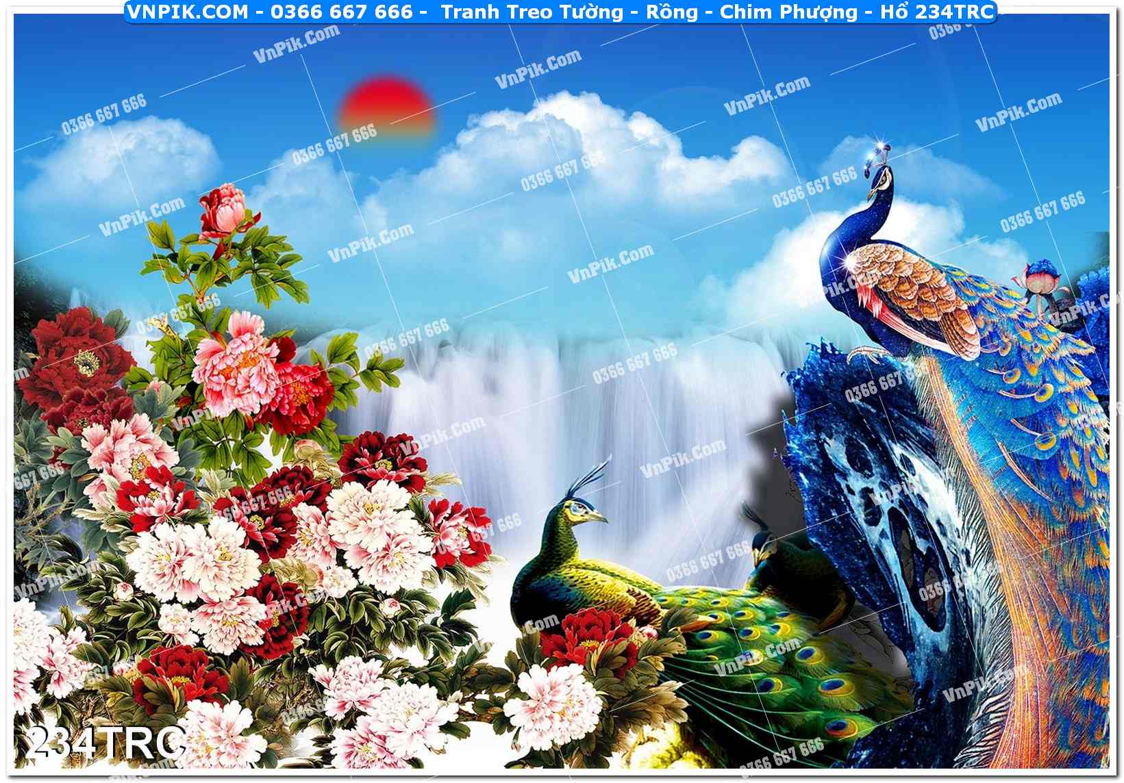 Tranh Treo Tường – Rồng – Chim Phượng – Hổ 234TRC